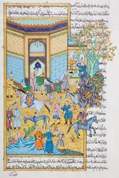 Stallszene, Rajasthani Miniaturmalerei